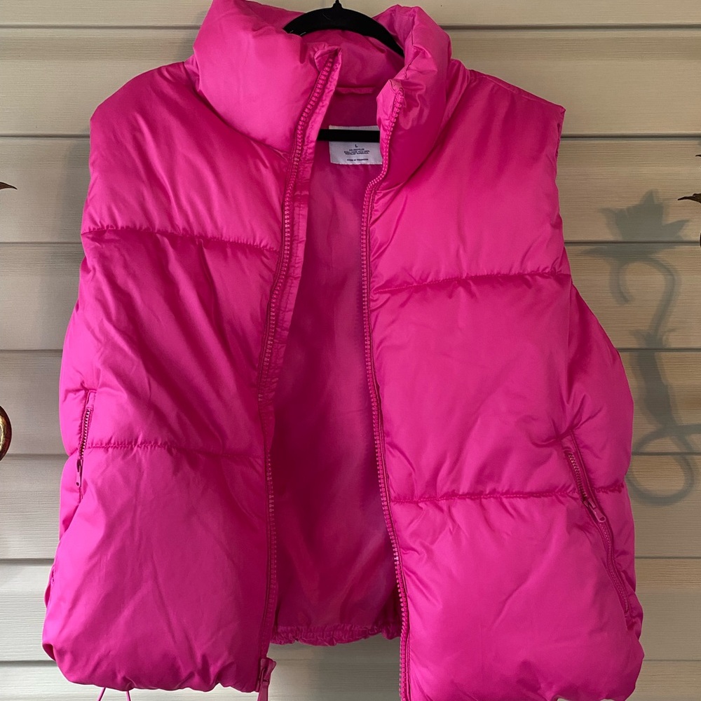 Old Navy Pink Puffer Vest Jacket